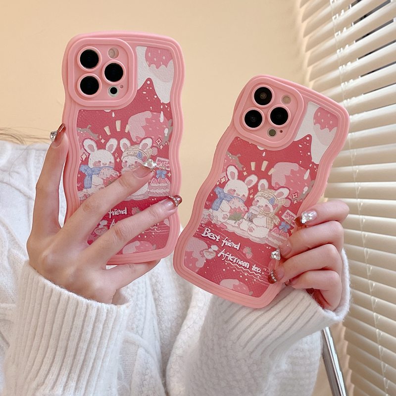 Pink Ripple Pattern Soft Case OPPO A7 A5S A12 A11K F9 Pro F11 A53 A33 A9 A57 A5 A3S A31 2020 Reno 5 6 7Z 8 5G VIVO Y12S Y20i Y20S Y11 Y12i Y15 Y17 V23E V23 Pro S1 Bunny Rabbit
