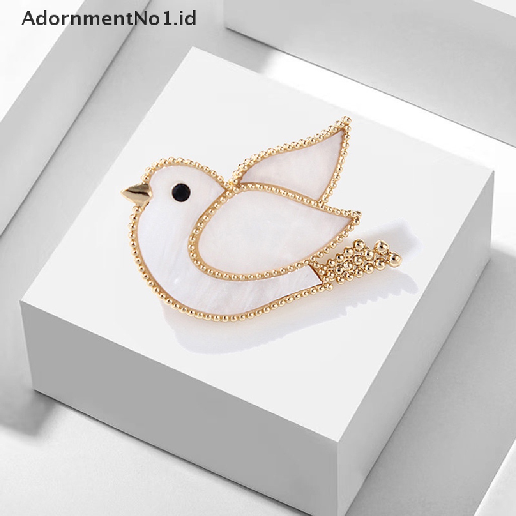 [AdornmentNo1] Bros Burung Enamel Putih Bros Dove of peace Untuk Pesta Perjamuan Clothese Jewelry [ID]