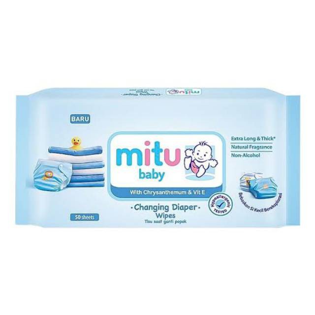 MITU BABY WIPES X-THICK BLUE 50