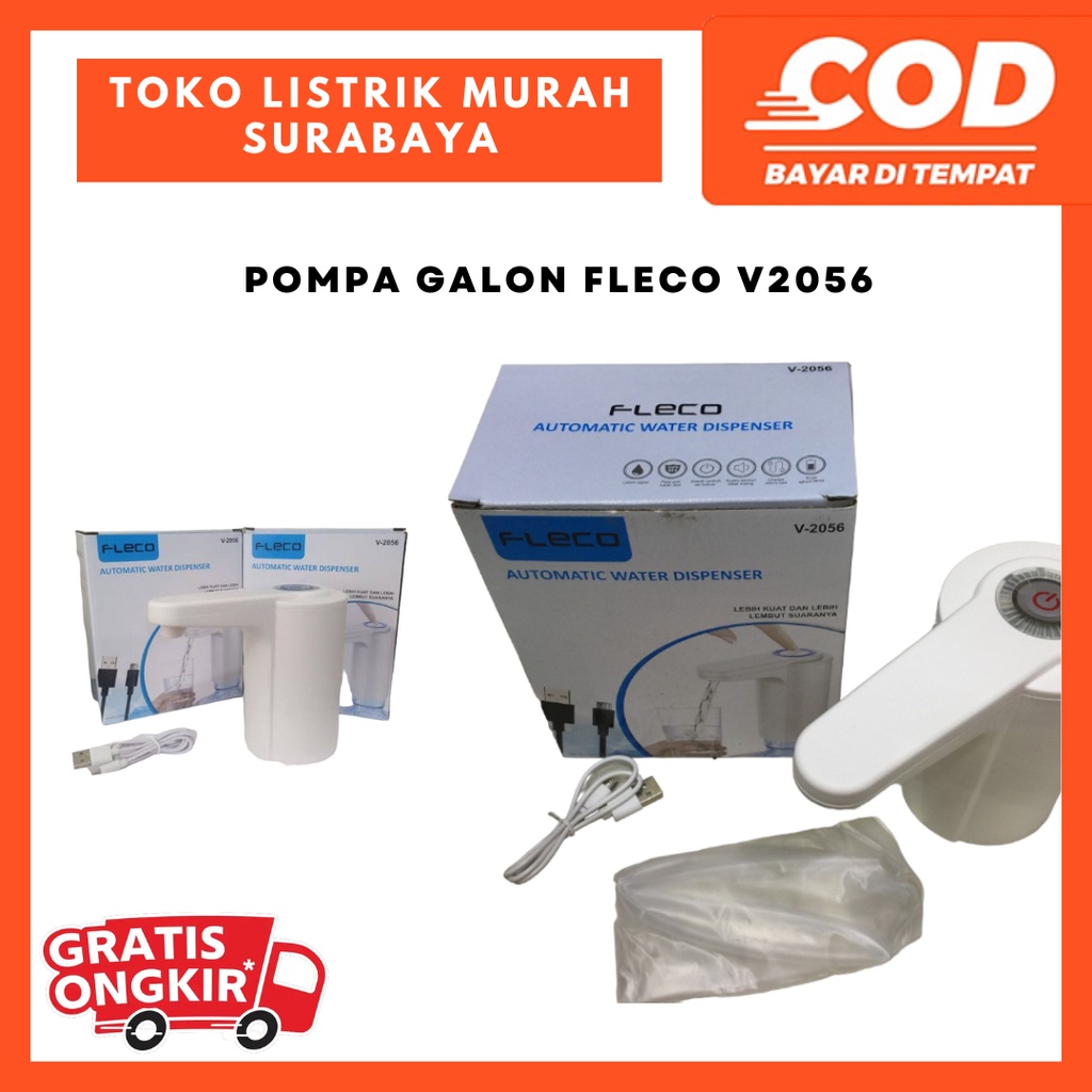 Pompa air galon elektrik Fleco V2056 V 2056 USB rechargeable