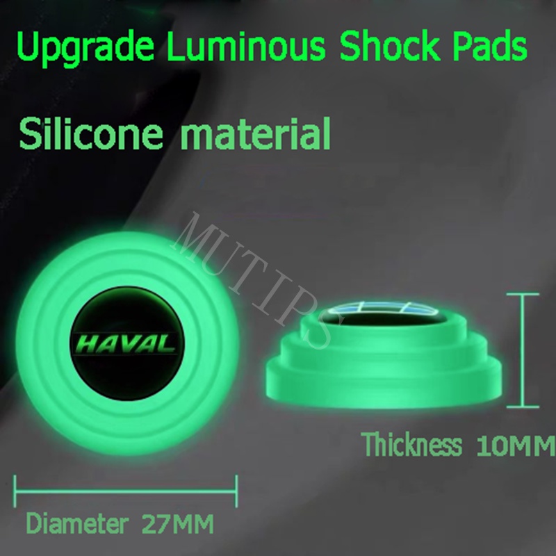 Haval 4 /8 /12 /16Pcs Baru Luminous Type Bagasi Pintu Mobil Anti Shock Tabrak Pad Silikon Stiker Mengurangi Kebisingan Penyangga Universal Untuk H2s H1 2021 2022 H5 H6 Jolion H2 M4 H9