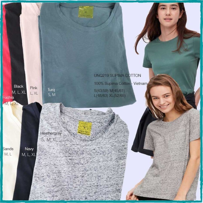 Kaos Wanita Murah UNQ219 Supima Cotton 7 Warna