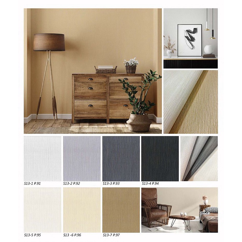 Wallpaper Dinding Polos Warna Putih Coklat Navy Garis Gold