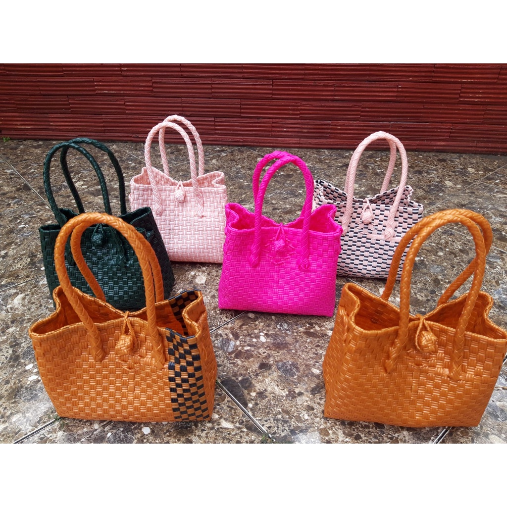 PAKET HEMAT TAS ANYAMAN PLASTIK JALI/TAS ANYAMAN JALI JALI/TOTE BAG/HAND BAG/TAS SOUVENIR MURAH