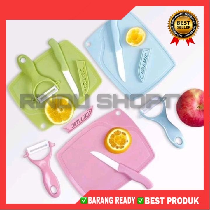 (RS)PISAU DAPUR KERAMIK SET 3 IN 1 CERAMIC + TALENAN