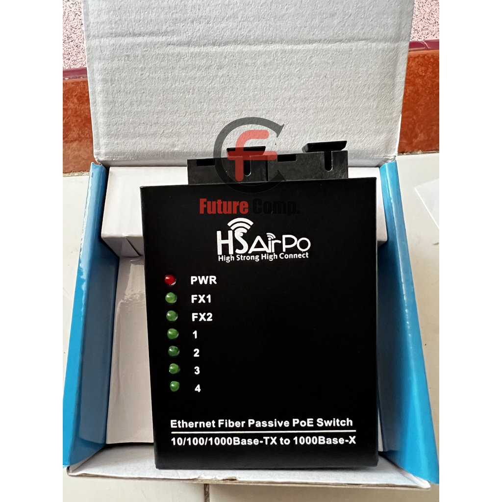 HsAirpo CM2F4EG POE 2Fo 4Lan Media Converter Gigabit