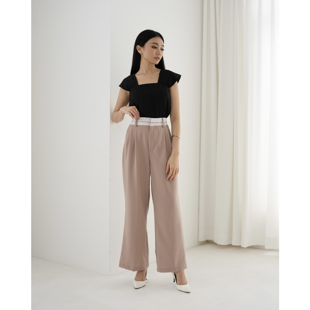 Beige Studio - Pierce Pants | Bawahan Celana Panjang High Waist Kulot Wanita