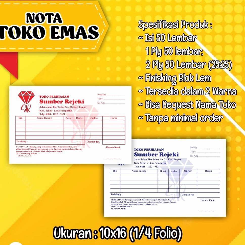 

E79 NOTA TOKO EMAS 001 PALING DICARI ,