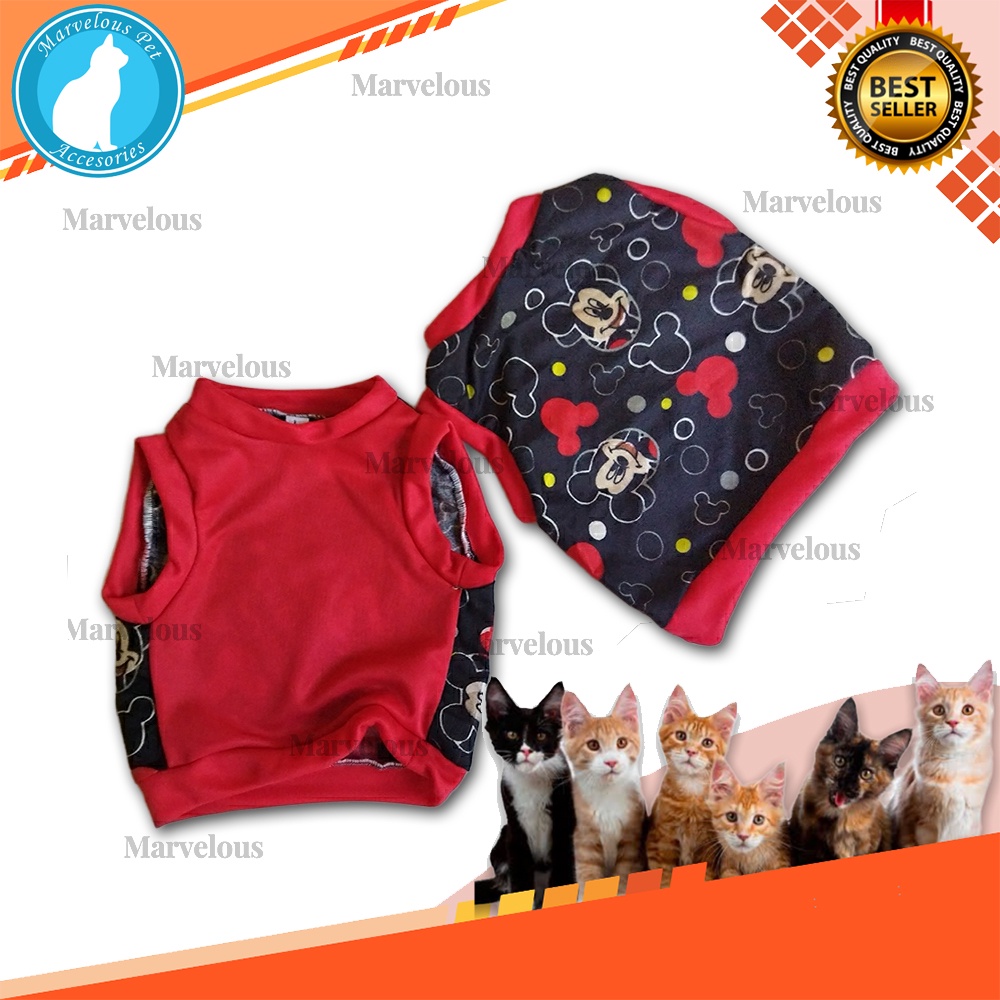 Kaos Baju Kucing Bahan Katun Aneka Motif Lucu Model Kutungan