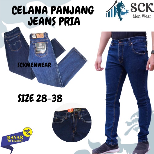 Celana Jeans Pria CARINDO Standar / Bawahan Denim Cowok REGULER / Pakaian Laki-laki - sckmenwear GROSIR