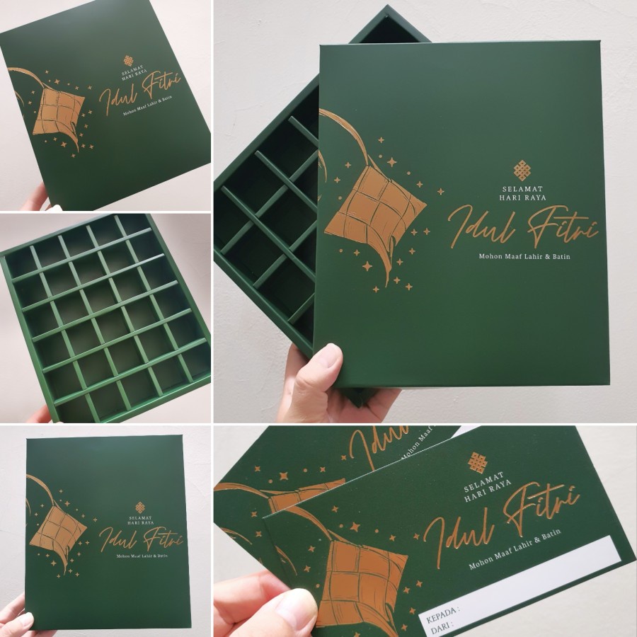 

(5 pcs) box kemasan kue nastar sekat 30 edisi lebaran kardus brwonis mini packaging idul fitri ukuran 21.5 x 25.5 cm x 3.5 cm