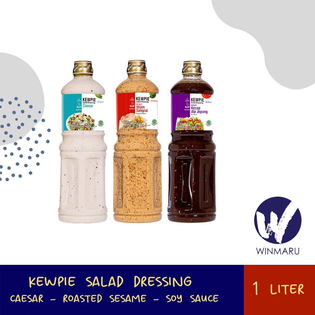Kewpie Salad Dressing 1 liter - Roasted Sesame - Caesar - Soy Sauce