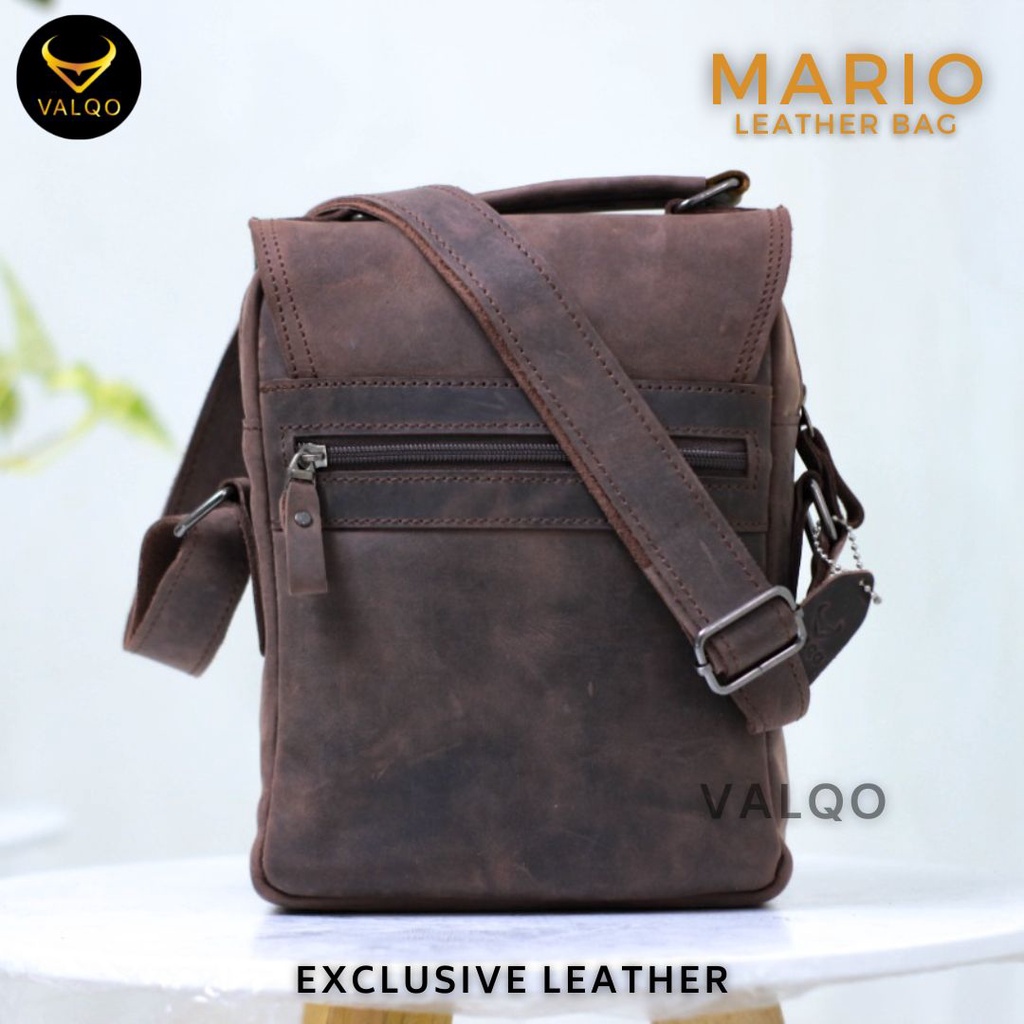 [VALQO] MARIO Tas Kulit Tas Pria Tas Selempang Kulit Sapi Slingbag Kulit Laki Cowok