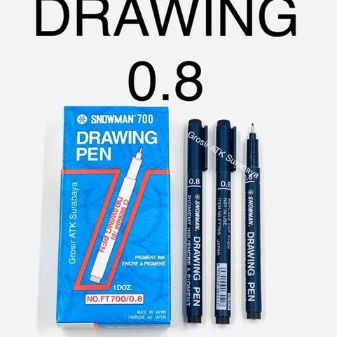 

R89 Spidol Drawing Pen Gambar Permanen Snowman FT 700 / FT700 0.8 / 0,8 READY た
