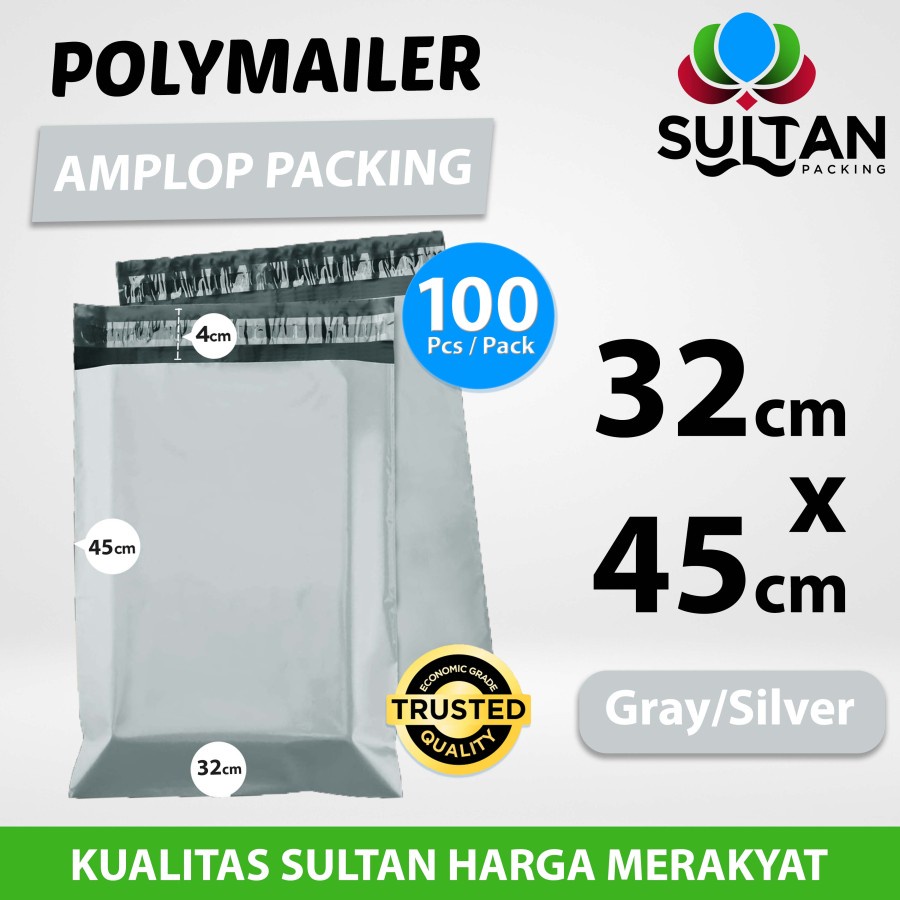

Polymailer pack Grey 32x44cm amplop Plastik Packing Olshop Ekonomis