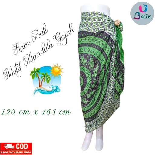 Kain Pantai Kain Bali Pantai - Kain Bali Motif New Mandala Gajah Rumbai Standar - Sarung Pantai SEMBILAN MODE - Sarung Bali - Kain Pantai - Kain Katun Jepang - Kain Untuk Hiasan Dinding - Kain Untuk Plafon Mobil Truk Dan Mobil 3/4 Lainnya