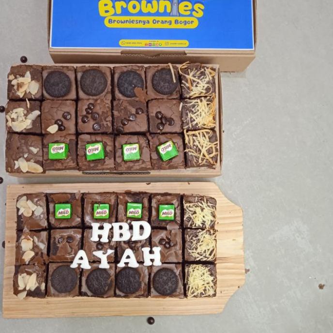 

☆ ( NA'AM ) KUE BROWNIES PANGGANG FUDGY COSTUME HURUF 20X10cm ISI 18 POTONG ✭