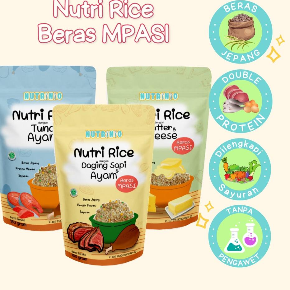 

◘ Nutrinio Nutri Rice 150 g | Beras MPASI Double Protein Tanpa Pengawet ➮