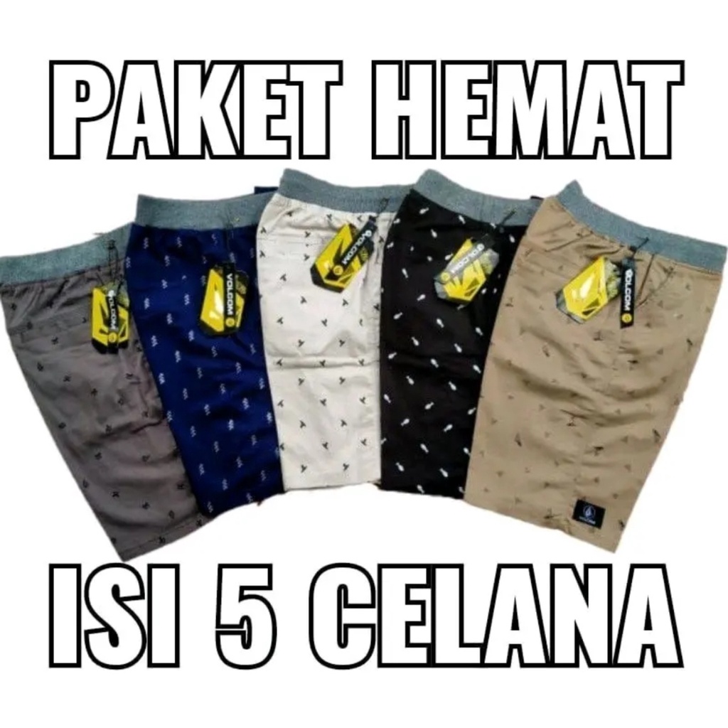 PAKET 100RIBU DAPAT 5 TERLARIS CELANA CHINOS PENDEK MOTIF DEWASA