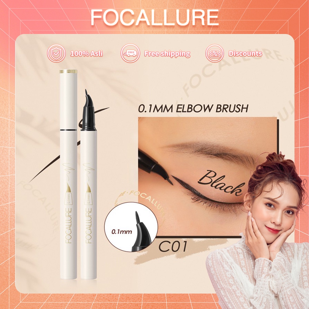 FOCALLURE  #ConfidenceHalo Eyeliner Ultrafine quick-dry Tahan air liquid Eye liner Untuk Mata Eyeliner Anti Air Eye Taha