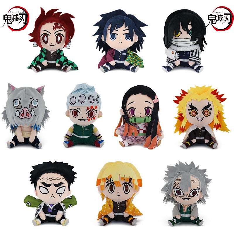 17*20cm Demon Slayer Mainan Mewah Zenitsu Giyuu Tanjiro Nezuko Inosuke Xmas Hadiah