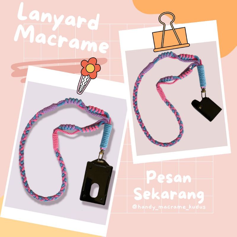 Lanyard id card/pood macrame