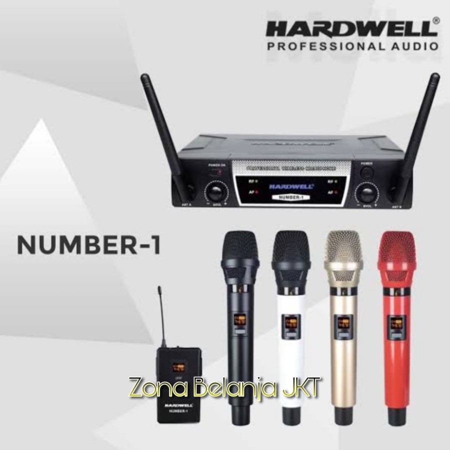 MICROPHONE MIC WIRELESS HARDWELL NUMBER 1 ( 2 MIC HANDLE ) ORIGINAL