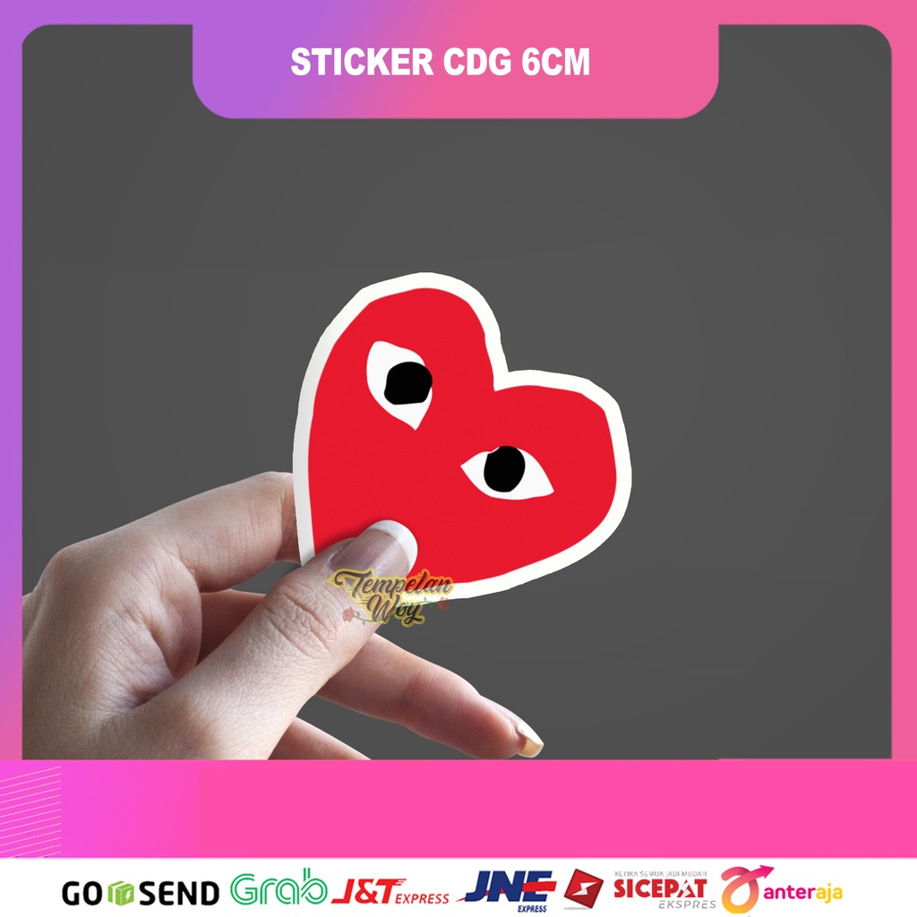 

Sticker stiker brand CDG sticker satuan untuk laptop, tumblr, helm, dan berbahan vinyl anti air sticker tempel