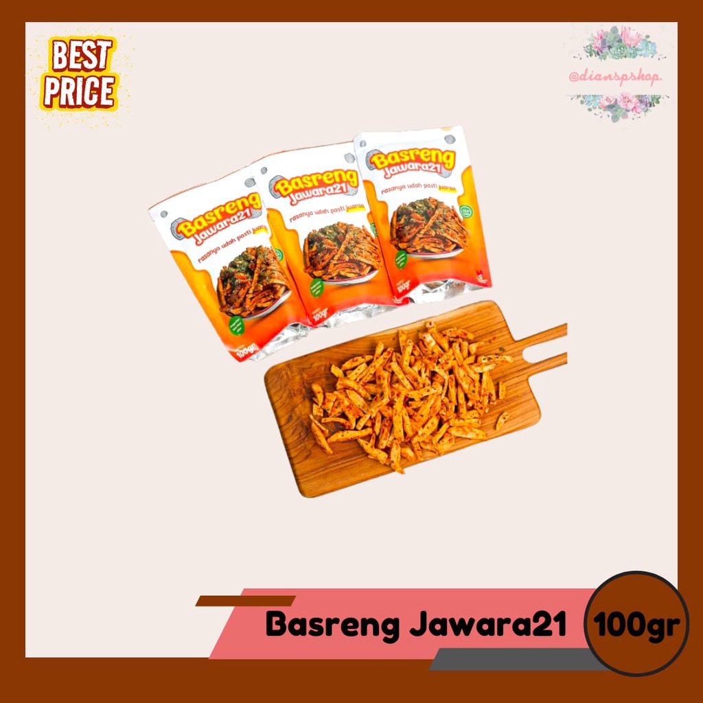 

Basreng jawara21 100gr pedas daun jeruk |dianspshop