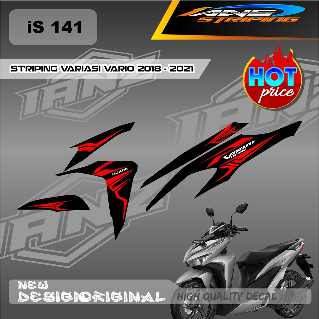 STIKER DECAL HONDA VARIO TECHNO 110 / STRIPING VARIO TECHNO / VARIASI STIKER BODY VARIO 2009-2013 / DECAL KERETA VARIO LAMA IS141