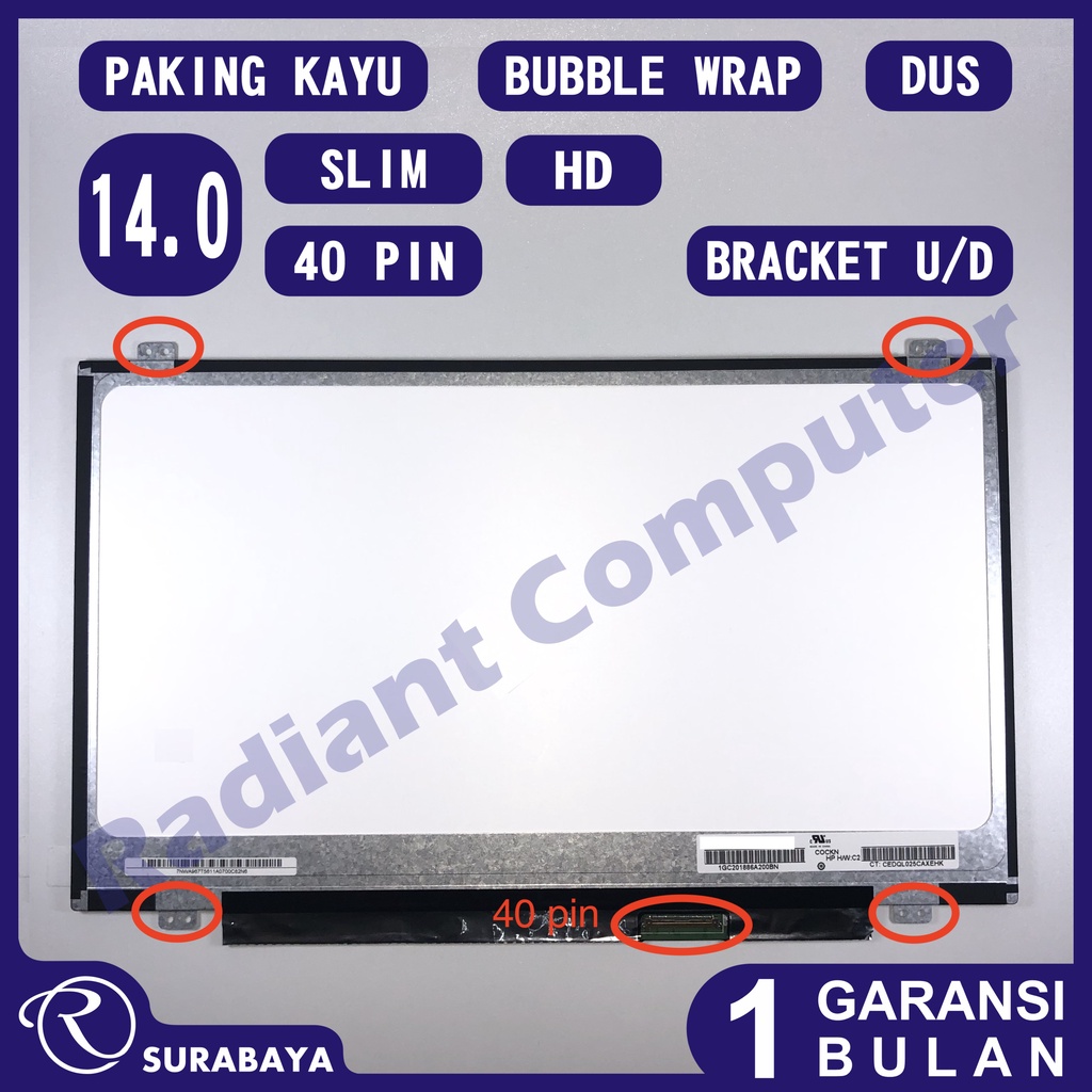 LCD LED Lenovo Ideapad Y480 Y470P Y470 Y460P Y460 Y410P Y400