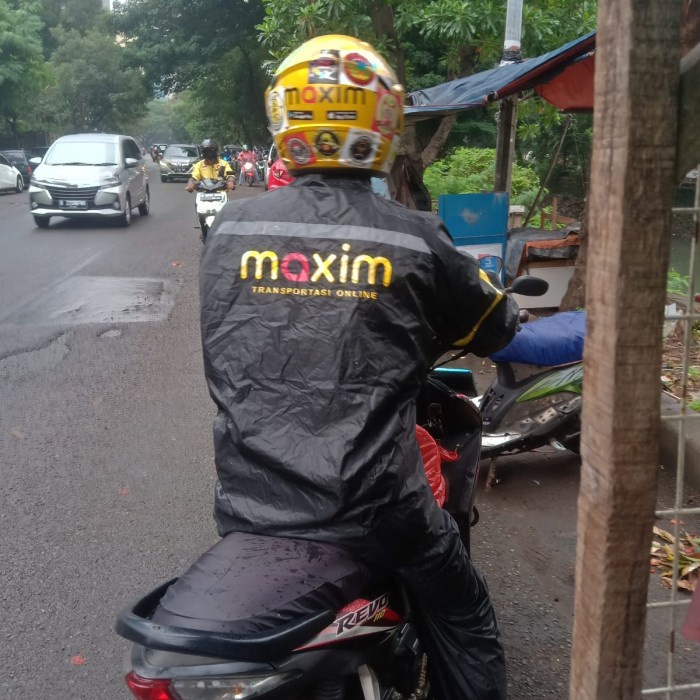 Terlaris Jas Hujan Stelan Celana Maxim Hitam Jas Hujan Driver Ojol Maxim Murah