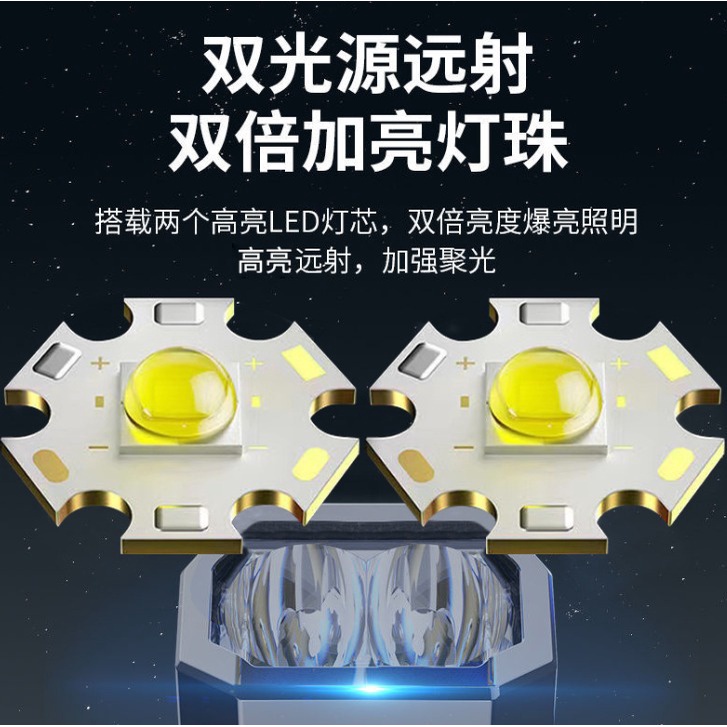 (ZENIA) SENTER LED 2 MATA FLASHLIGHT DAN