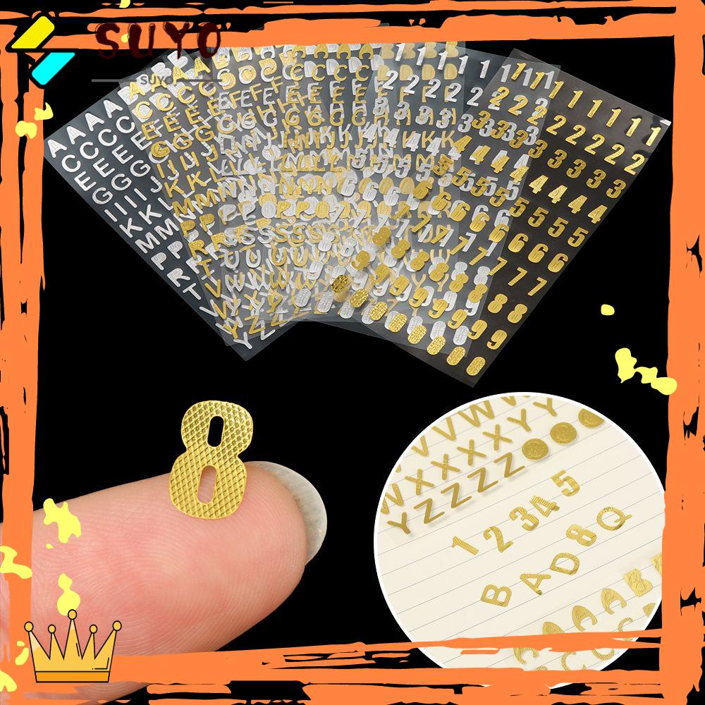 Suyo Number sticker Silver DIY Scrapbook Planner Notebook Dekorasi Tangan Buku Surat