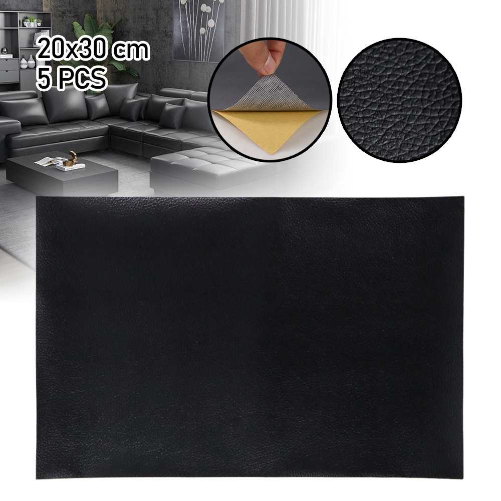 (BISA COD) FTIHSHP QJH Kulit Sintetis Tambal Sofa Self Adhesive PU Leather 20x30cm 5 PCS - RX279