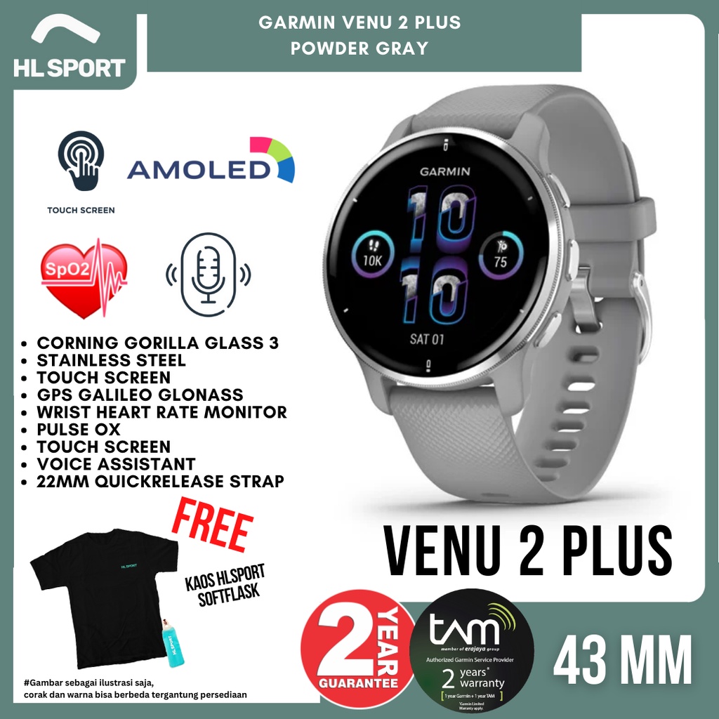 Garmin Venu 2 plus / Garmin Venu 2+ GPS WiFi Garansi Resmi TAM