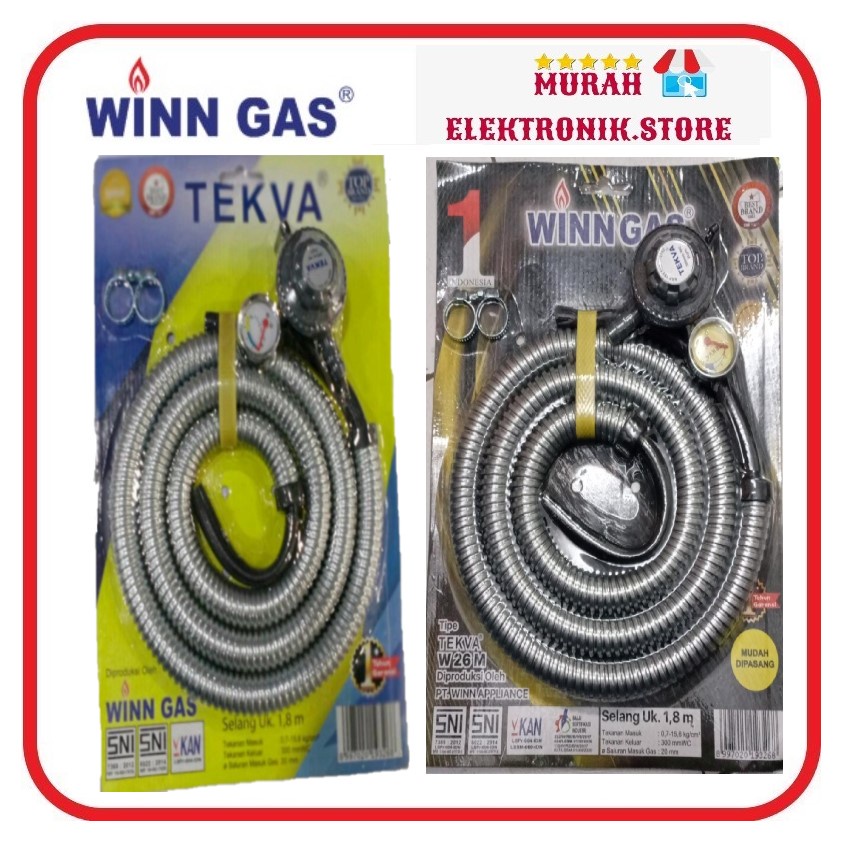 Selang Regulator Winn Tekva W26M. Kepala Gas Winn Tekva W 26M