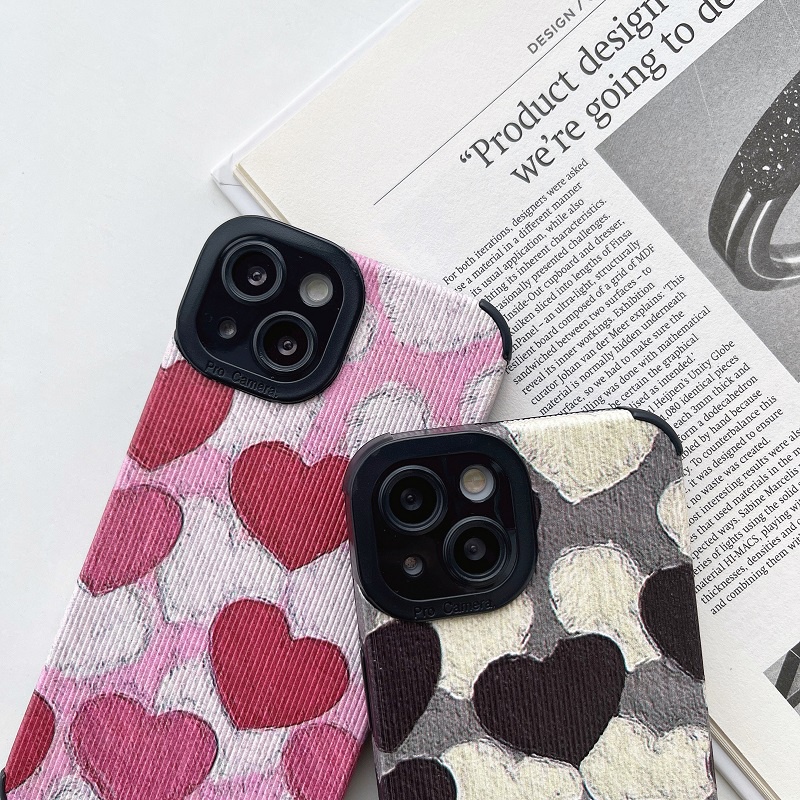 IPHONE Soft Case Perlindungan Butir Vertikal Untuk Iphone14 13 12 11 Pro MAX X XR XS Max7 8 Plus Motif love Hati Anti-drop