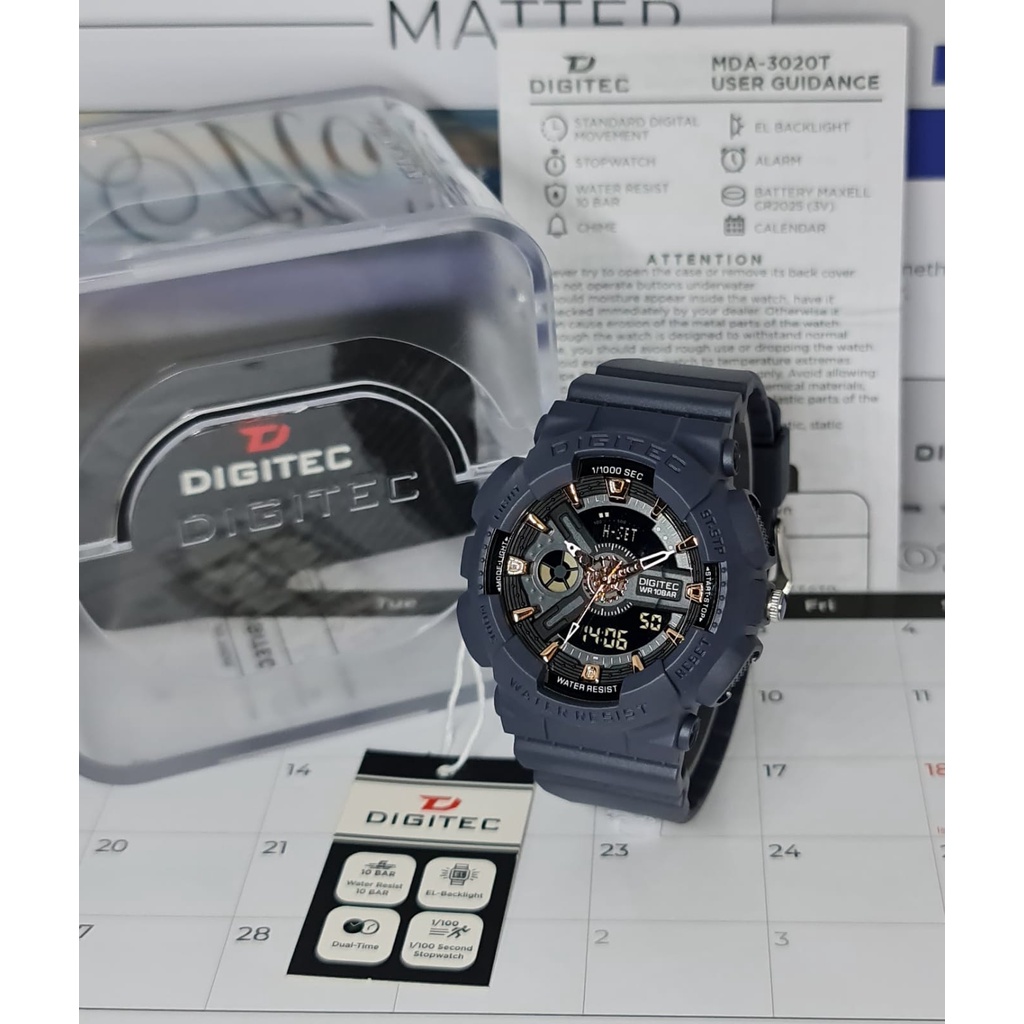 JAM TANGAN PRIA DIGITEC MDA 3020T MDA-3020T DG 3020T ORIGINAL FREE BOX