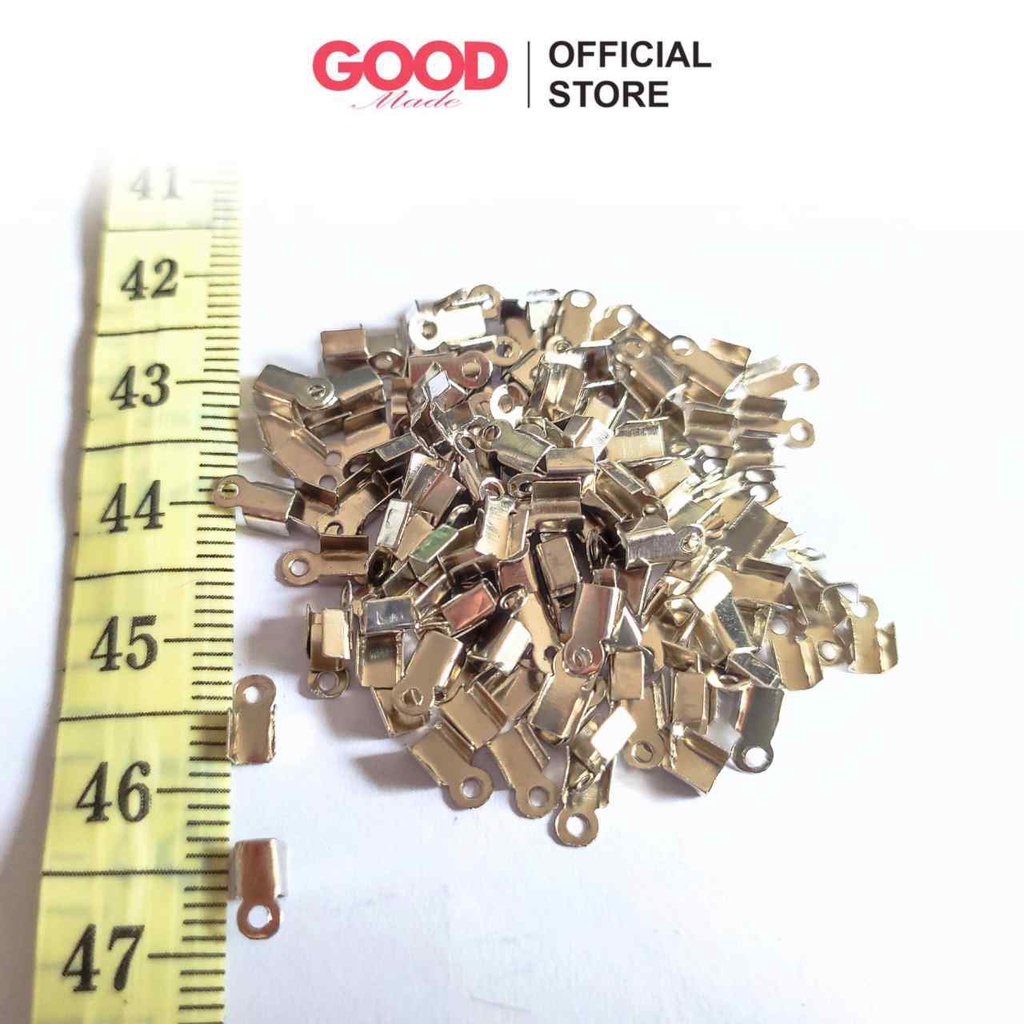 GOOD MADE - Stopper Jepit Lidah Kecil 3,5mm Silver Dan Gold Ujung Tali Utuk Strapmasker/ Stopper Klep Bulu Tali | COD