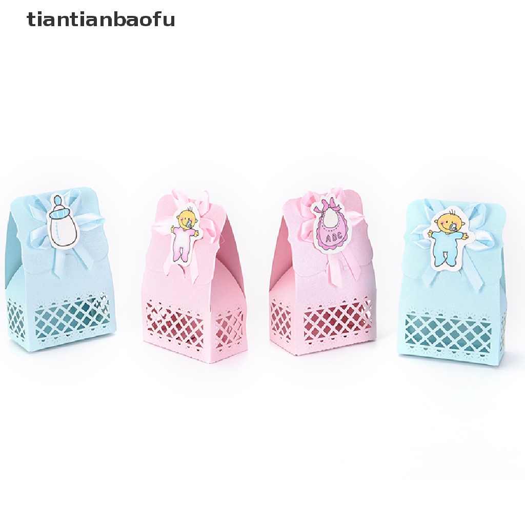 [tiantianbaofu] Lucu Baby Shower candy box Dekorasi Pesta Kertas Baptis Anak Nikmat Hadiah Manis Tas Ulang Tahun 12 Pcs Butik