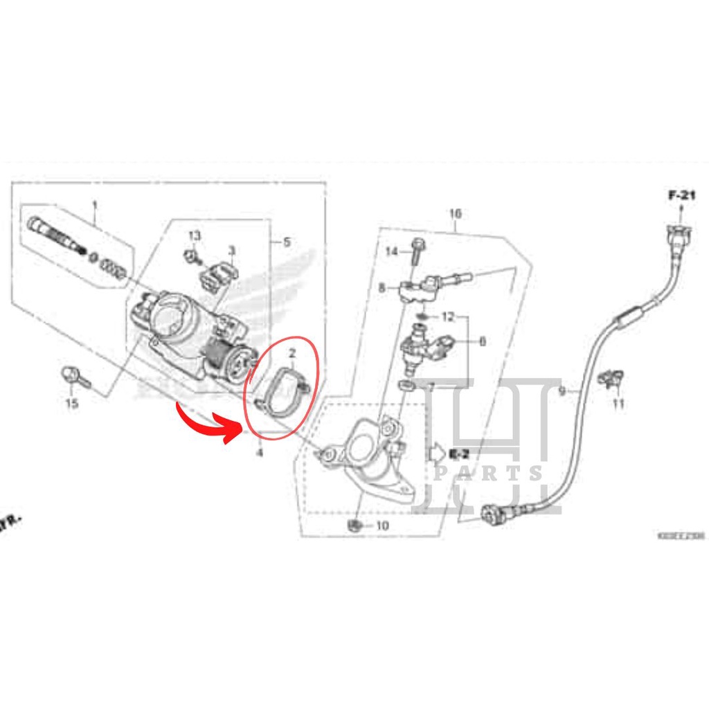 ORING O-RING SEAL THROTTLE BODY INTAKE REVO 110 FI 16075-KWW-641 ASLI ORIGINAL AHM HGP HONDA