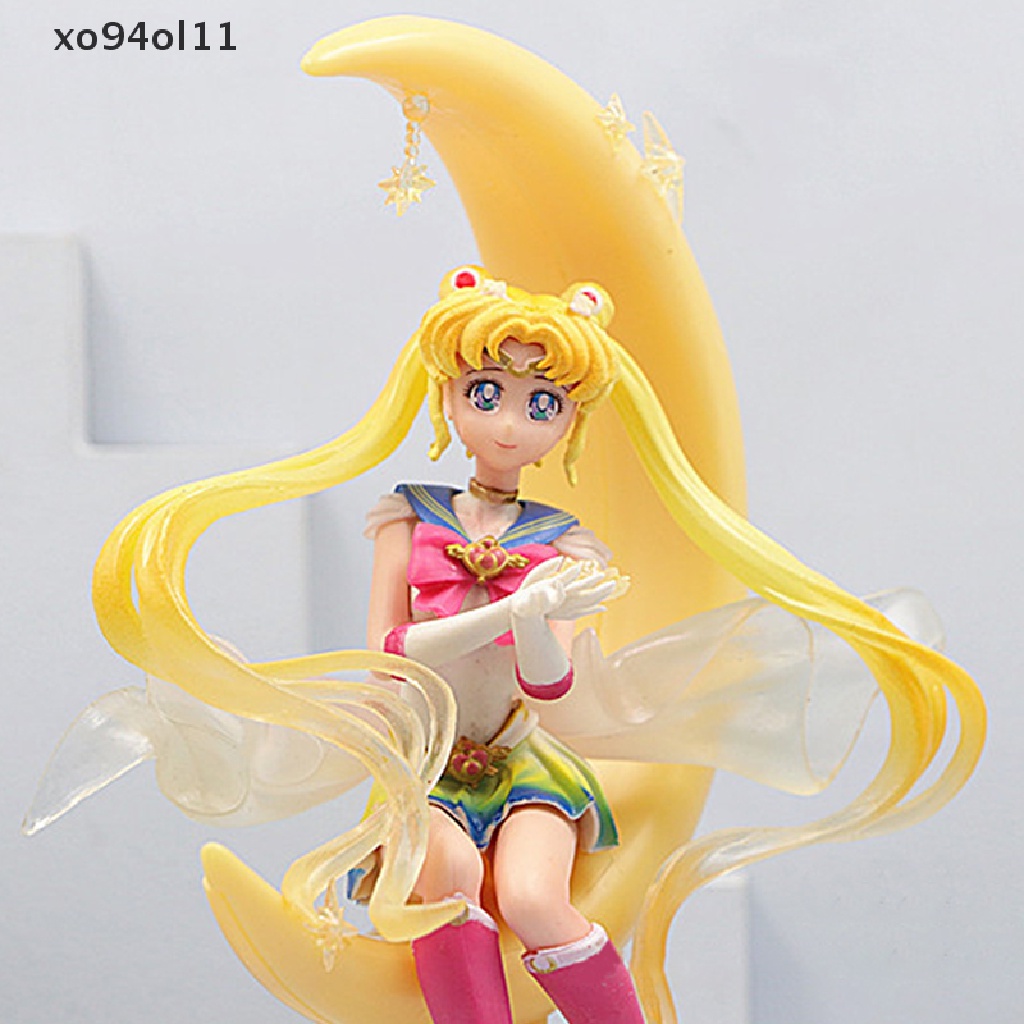 Xo 20CM Sailor Moon Anime Tsukino Usagi PVC Action Figure Moon Hare Sailor Moon Zero Figure Model Karakter Kartun Koleksi Mainan Hadiah Anime Toy OL