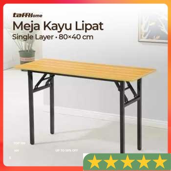 TaffHOME Meja Kayu Belajar Laptop Lipat Foldable Desk 80x40CM - DN03