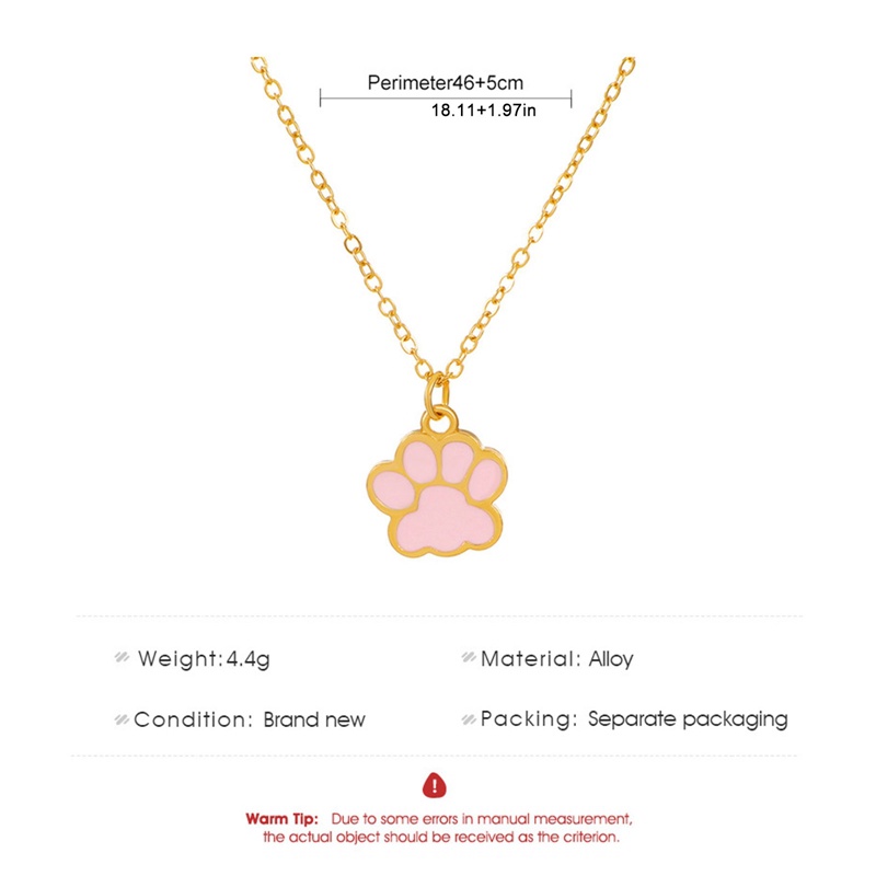 Kalung Paw Kucing Lucu Kucing Hewan Kucing Peliharaan Kucing Akrilik Tutup Botol Kucing Logam Liontin Kalung Untuk Anak-Anak Rantai Choker Perhiasan Hadiah