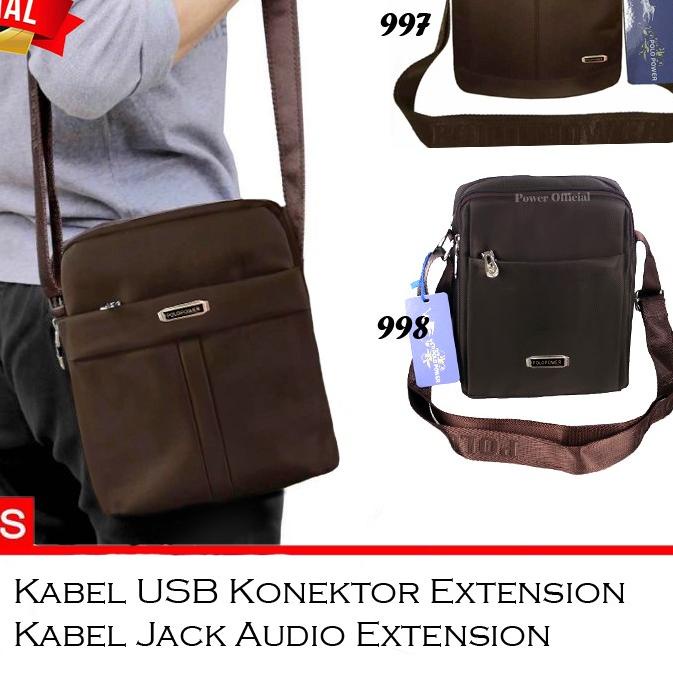 ➬ Polo Power - Tas Pria Tas Selempang Import Dual USB Tas Slempang Polo Original - Sling bag Crossbo