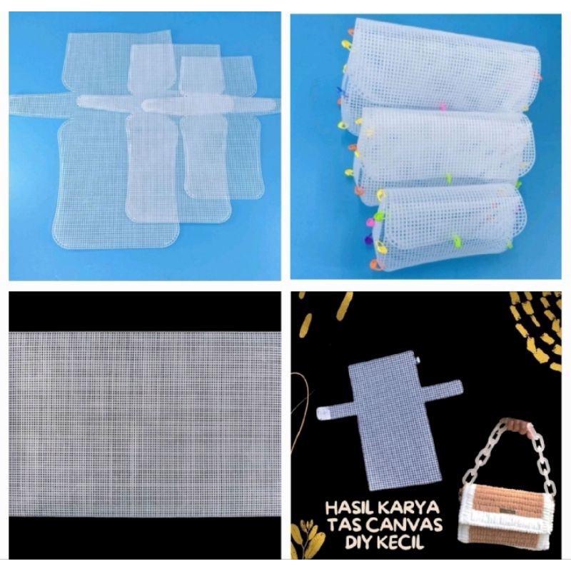 Kanvas Plastik / Plastic Canvas Clutch / Jaring Tas Rajut