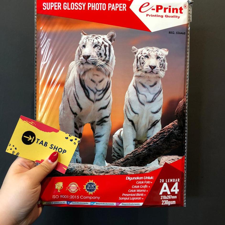 

Special Limited EPRINT SUPER GLOSSY PHOTO PAPER 230 GSM KERTAS FOTO