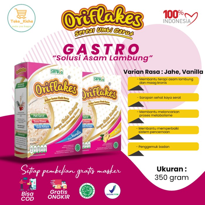 

Oriflakes Gastro Umbi Garut 350 Gram Solusi Maag Dan Asam Lambung. 013