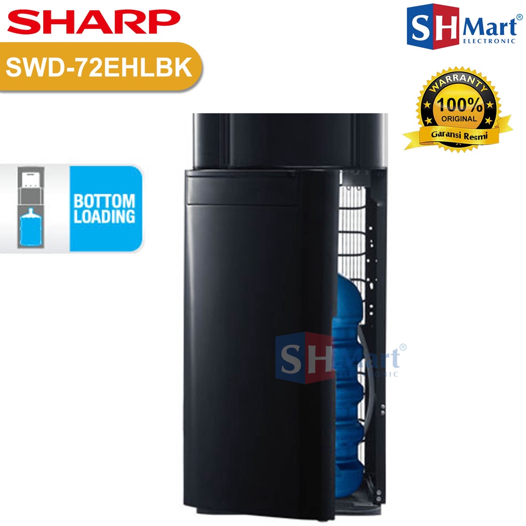 DISPENSER GALON BAWAH SHARP SWD-72EHL-BK / SWD-80EHL-BK HITAM - GARANSI RESMI